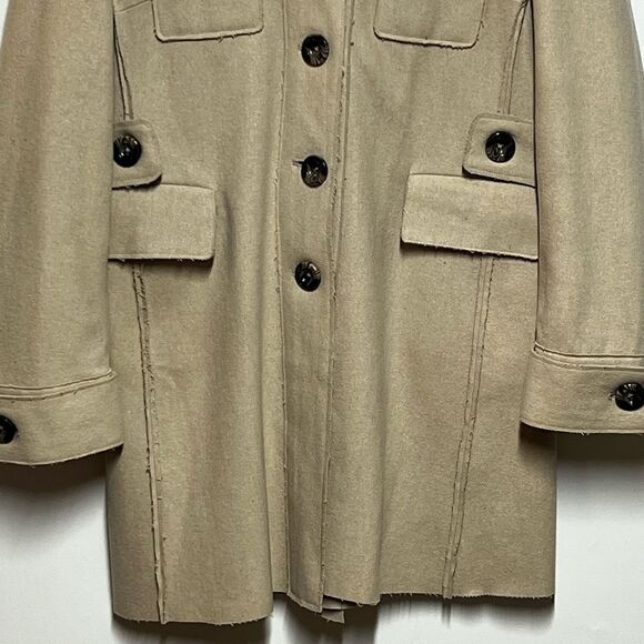 New Adolfo Dominguez Luxury Wool Camel Trench Coat 42 Sz 10 US - Picture 7 of 9